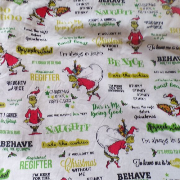 Dr. Seuss Fabric Christmas Grinch Robert Kaufman Sew Quilt Cotton 2 YARDS + 30" - Picture 2 of 3